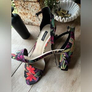Nine West floral heels